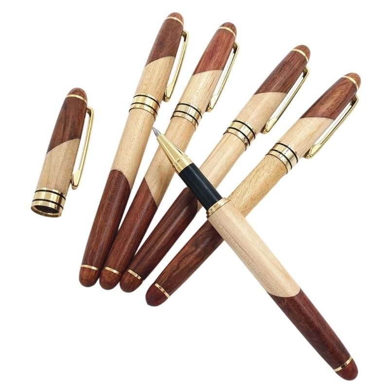 Wood Ballpoint Pen with Metal Pen Clip Business Roller Pen Office Singing Pen For Writing Note Taking Journaling