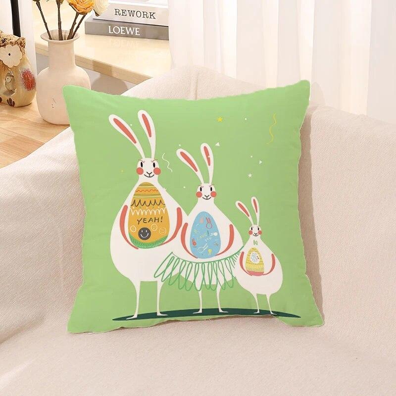 Easter Bunny Pillowcase Cushion Home Decor Office Bed Pillow Car Gift Decoration  Cover