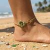 Elegantes Emaille-Blumen-Schlangenknochen-Ketten-Fußkettchen für Damen Herren Niedliches Pflanzen-Blumen-Knöchelarmband Fußkette Vielseitiger Strand Schmuck