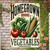Vintage Aluminum Homegrown Vegetables Sign  UV Ink Printed Wall Hanging Decor for Home Garden Bar  Durable Waterproof M