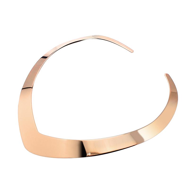 Fashion Jewelry Stainless Steel Necklaces V Shape Bib Collar Torques Necklaces Silver Color For Women Bohemian Short Necklace