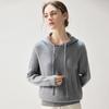 Elegant Women's Cashmere Hooded Sweater - Winter 2026 Style, Solid Color, Thick Base Layer, Loose Fit, Slimming Knitwear