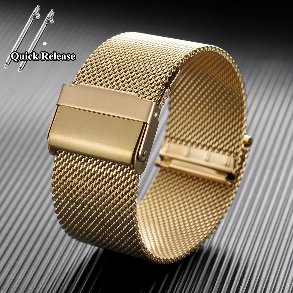 Quick Release Milanese Strap 10mm 12mm 14mm 16mm 17mm 18mm 19mm 20mm 21mm 22mm 24mm Universal 0.6 Mesh Stainless Steel Bracelet