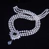 18K Gold-Plated Freshwater Pearl Necklace with Emerald Zircon, 6-7mm, Fashionable Clavicle Chain for Women