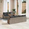 VidaXL 8-Piece Garden Sofa Set with Grey Cushions Poly Rattan 3358533