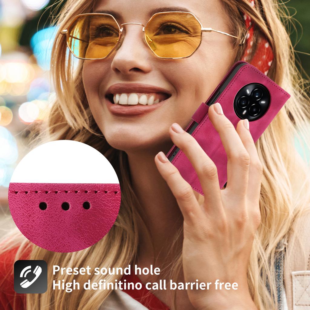For Realme 14 Pro 5G Case Flower Pattern PU Leather Wallet Phone Cover with Strap
