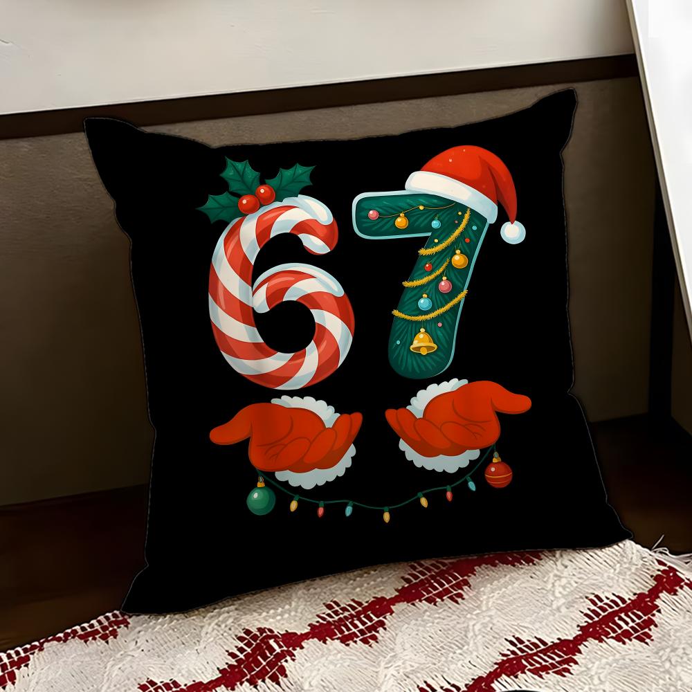 

cartoon67 SSix SSeven Cushion Cover Reversible Soft Durable Pillow Cover Home Car MultiScene Use for Daily Comfort 30X30cm