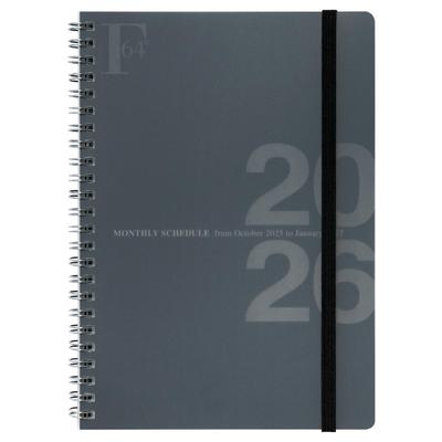 Kyokuto FOBCOOP Monthly Starts October PBF57K26 Planner, 2026/2025 2026, A5, Double-Ring Binding, Black,
