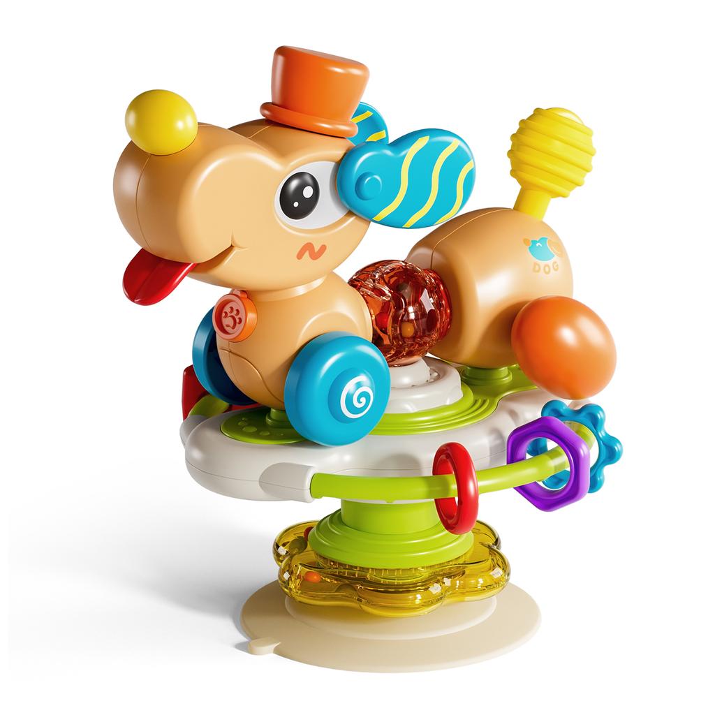 High Chair Toy with Suction Cups Spinner Montessori Toys Fine Motor Infant Tray Sensory Travel Toys for Baby Birthday Gifts