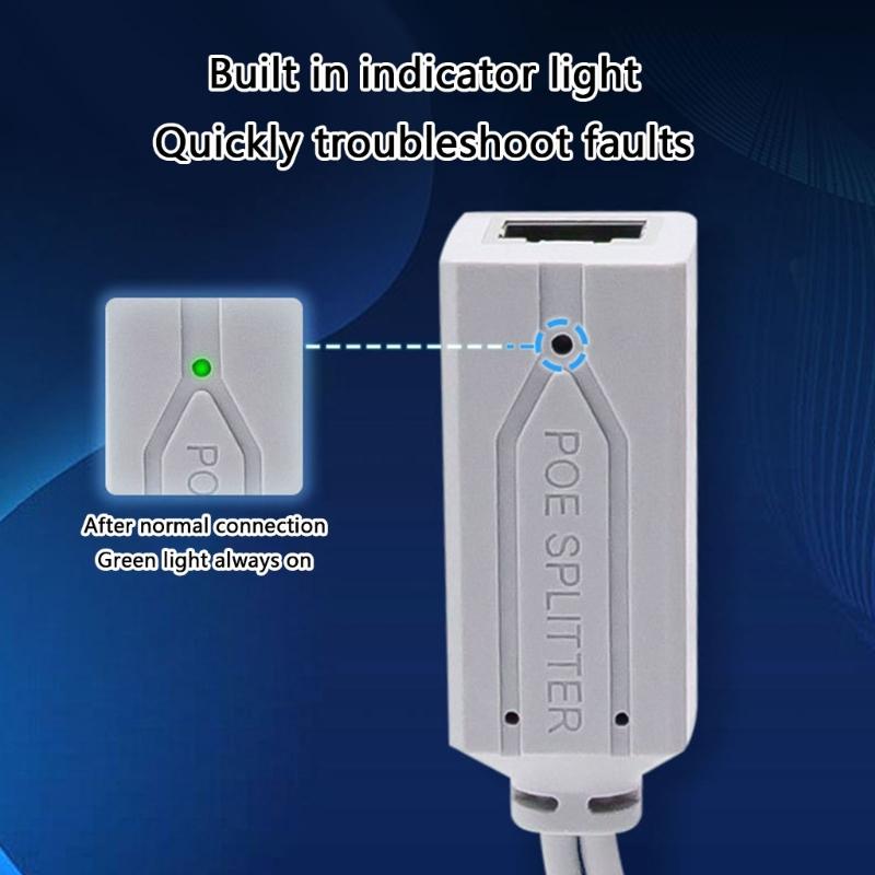 USB C PoE Splitter Converts 48V To 5V2.4A Power Supply For Gateways Ethernet Data And Power Supply Plugs and Play