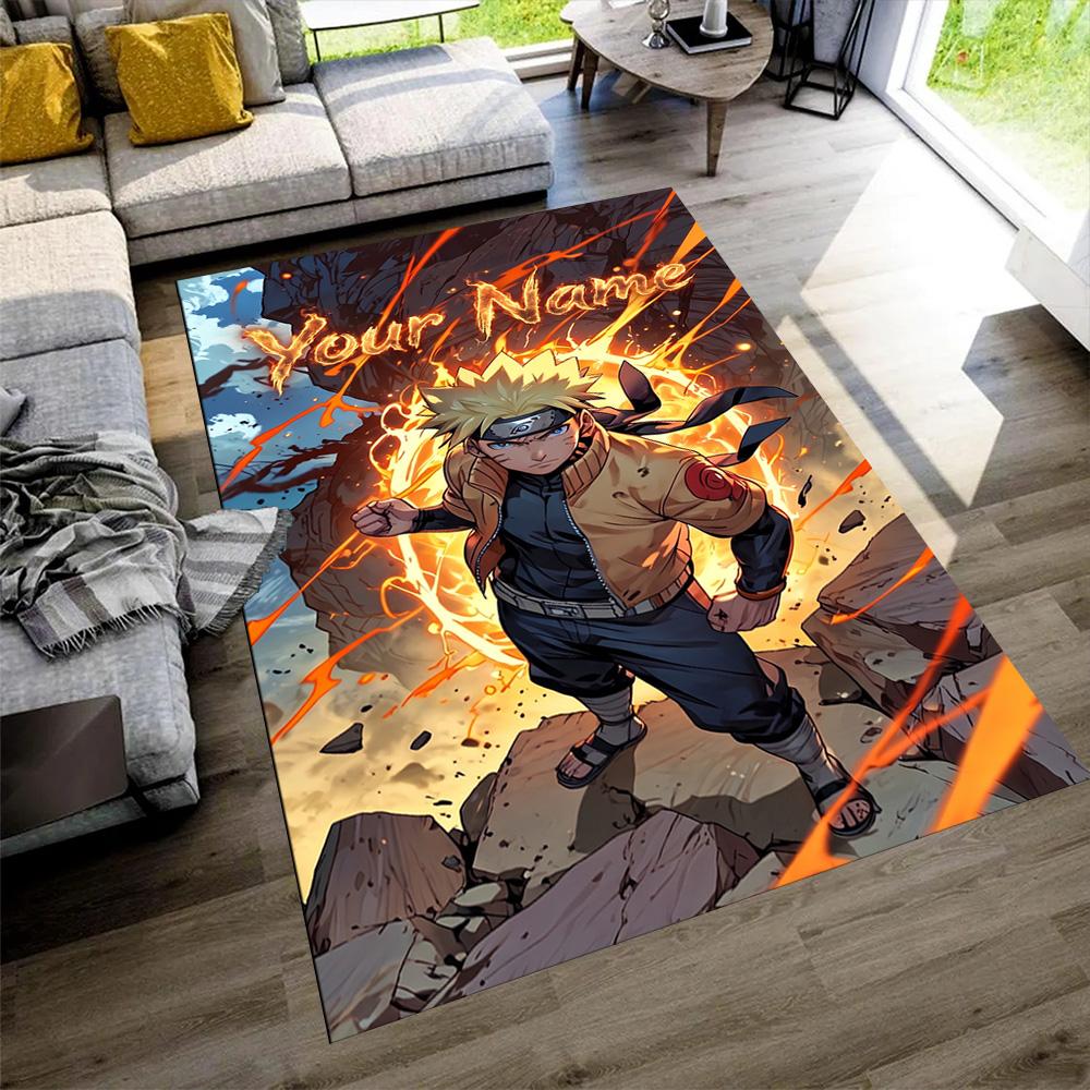 Naruto Character Customizable Name Floor Mat Design for Playrooms Study Room Outdoor Decorate Room Anti-slip Rug Office Home Decor