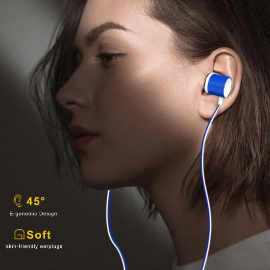 Kabelgebundener Ohrhörer Kraftvoller Bass Intelligente Geräuschunterdrückung Ergonomisch 3,5 mm Stereo Sport In-Ear Gaming Ohrhörer zum Laufen