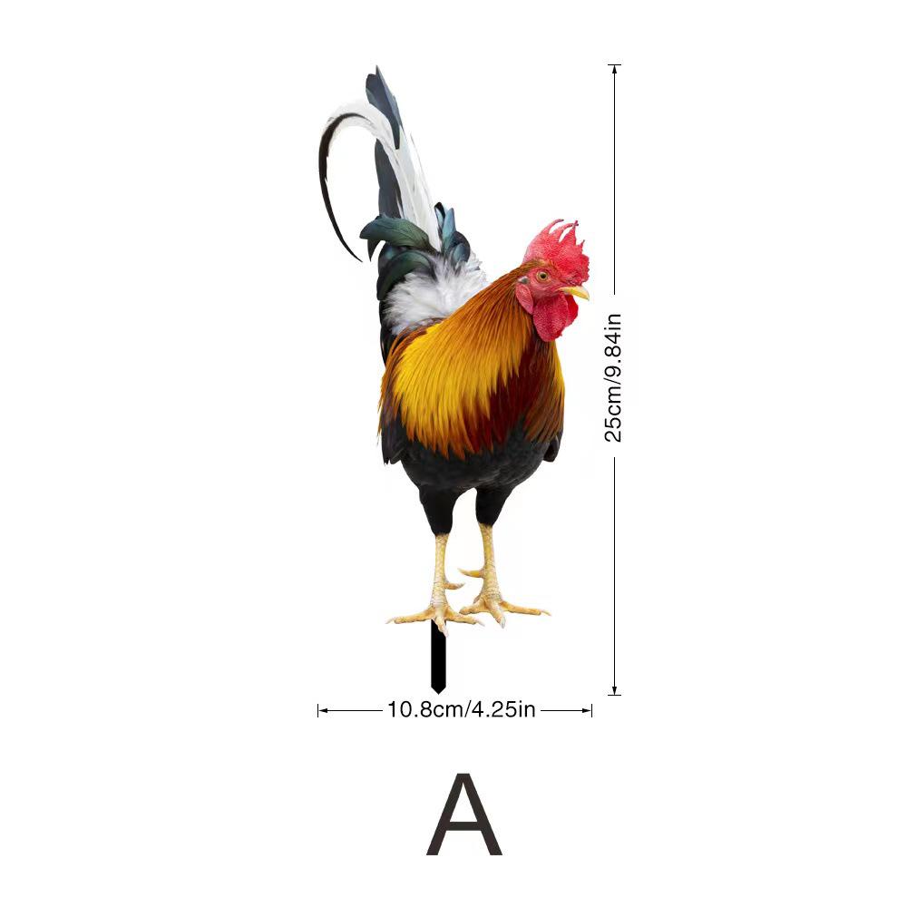

3D Rooster Acrylic Mirror Yard Art: Creative Outdoor Garden Decoration