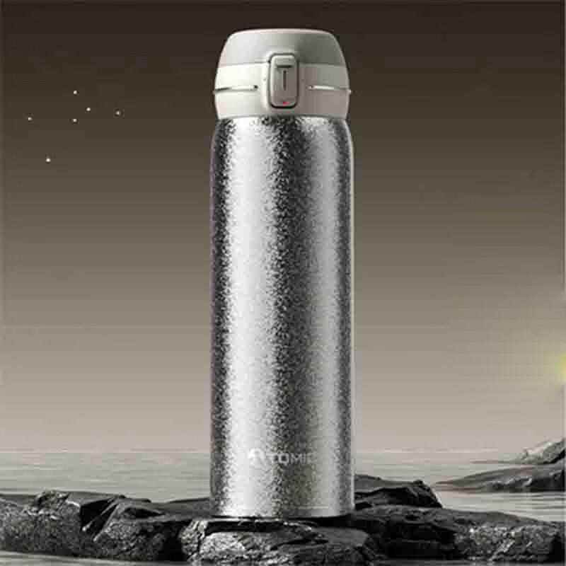 Temark Pure Titanium Flip-Top Insulated Bottle