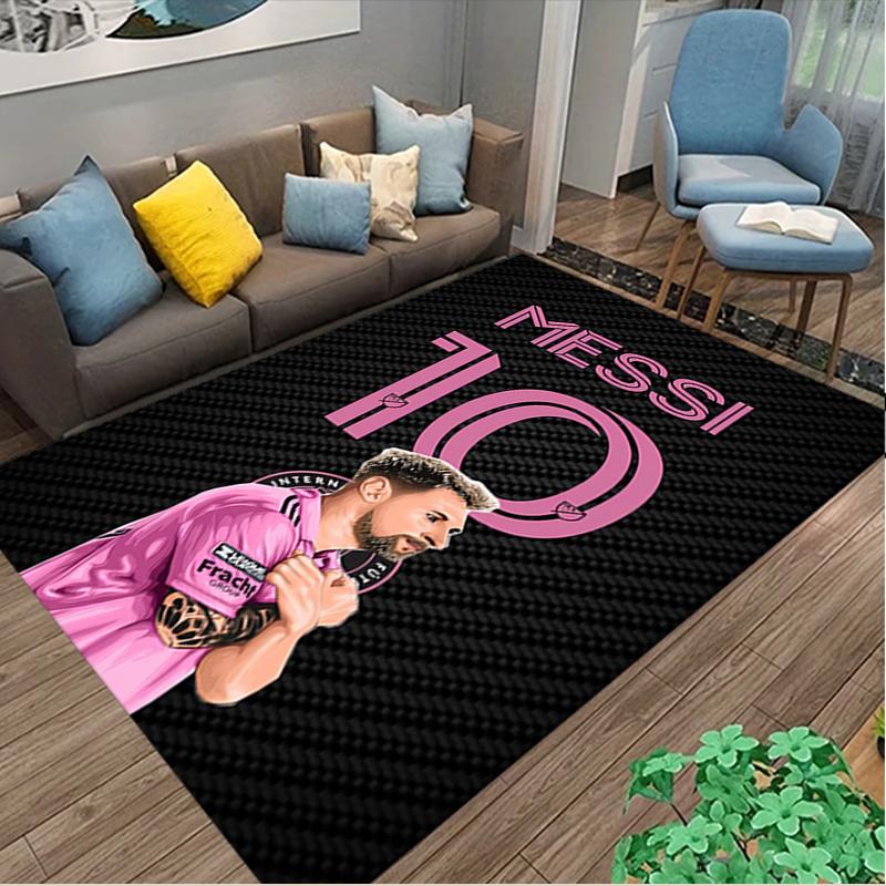 [Football Star Messi Printed Carpet] Non-slip Office Rug, Cozy Area Carprt for Living Room Use, Soft Home Sofa Chair Mat