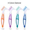 Denture Cleaning Brush Multi Layered Bristles False Teeth Brush Bristles   Ergonomic Rubber Handle Oral Care Tool