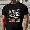 Blame It On Drink Package Print Motorcycle T-Shirt Men's Casual Short Sleeve Tshirt Tops Tee