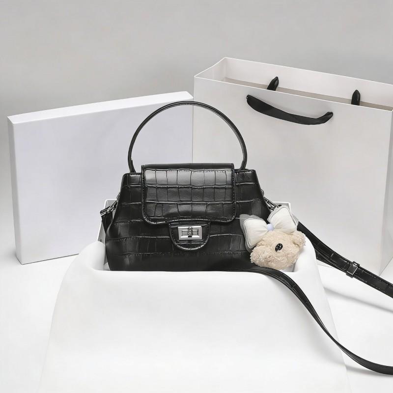 

High-quality Milk Yellow Alligator Handbag Fashionable Chain Single-shoulder Cross-body Bag чёрный