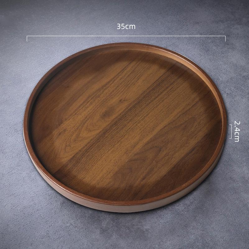 Tea Tray Tea Set Tea Cup Water Cup Tray Home Living Room Fruit Dim Sum Round Dry Soak Tray Bamboo Tray Tea Ceremony