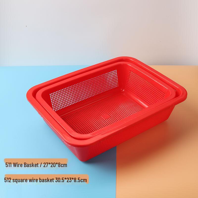 Thickened Rectangular Plastic Storage and Draining Basket Square Wire Basket 27*20*8 cm
