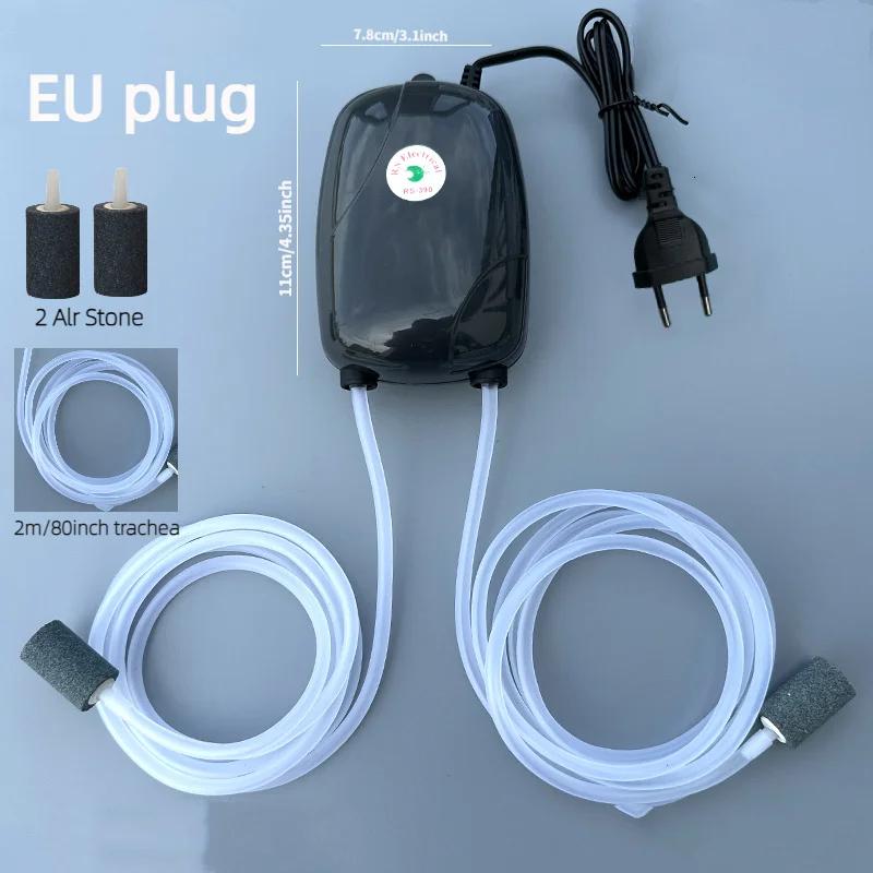 220V 3W 5W Aquarium Air Pump Fish Tank Mini Compressor Single Double Outlet with Check Valve Tube Aquatic Accessories