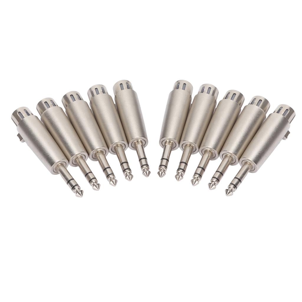 10pcs 14 TRS to XLR Female Adapter 3 Pin 6.5mm to XLR Female Stereo Balanced Connector