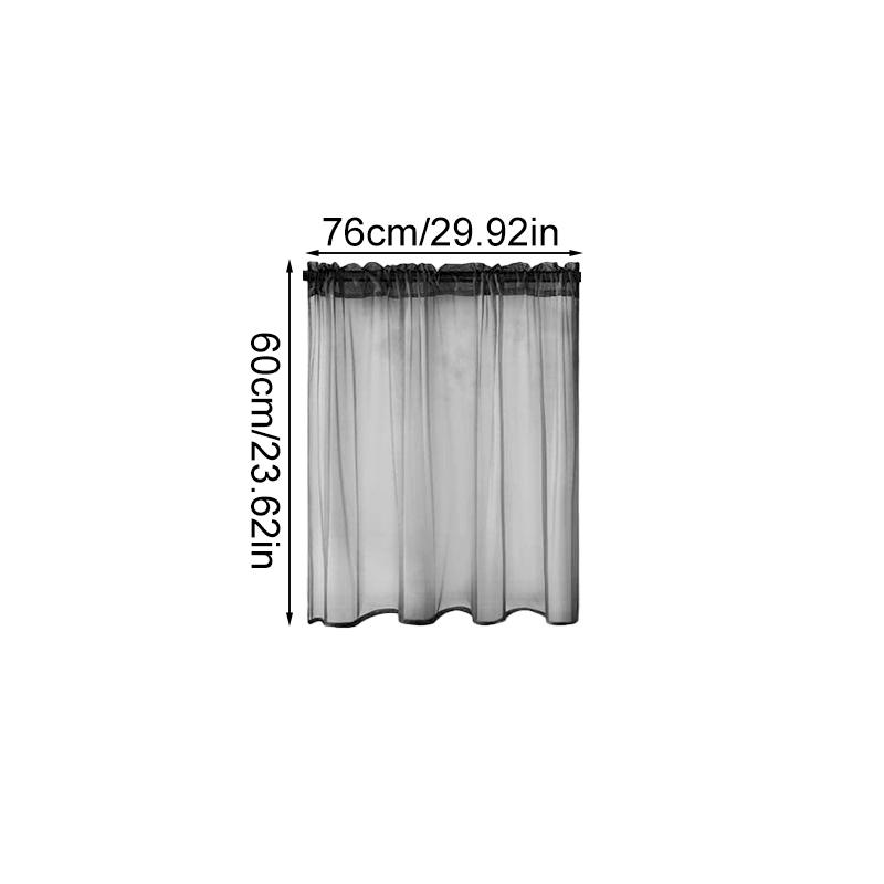 1Pc Cafe DIY Window Drapes Net Voile Weave Tier Tulle Kitchen Polyester Short Sheer Curtains