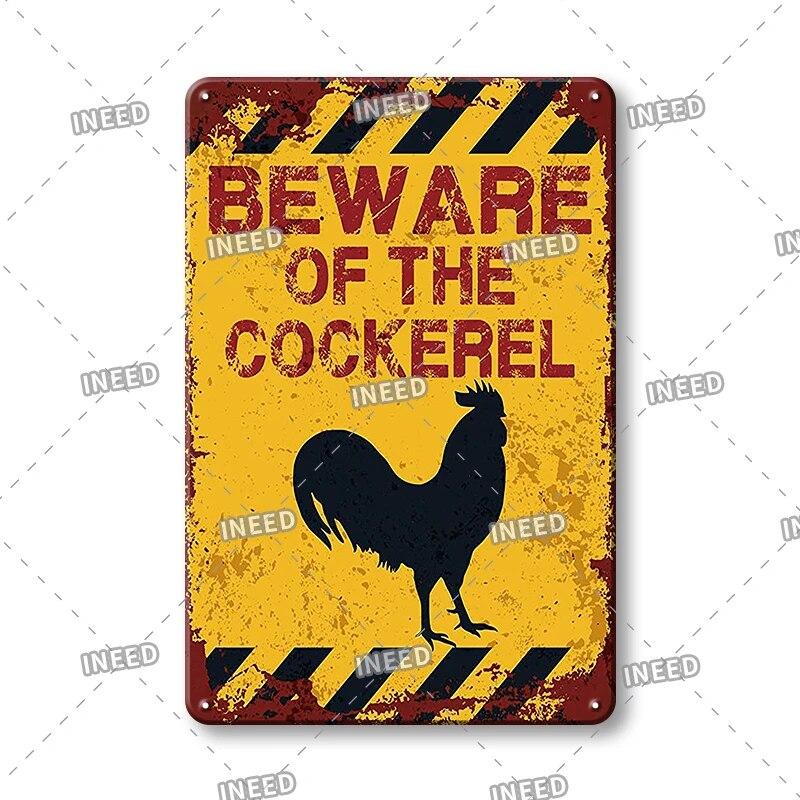 Plakette Vintage Metall Vorsicht Tier Metall Blechschild Tiere Warnung Vintage Blechschild Metallplatte für Wand Pub Bar Club Wanddekoration