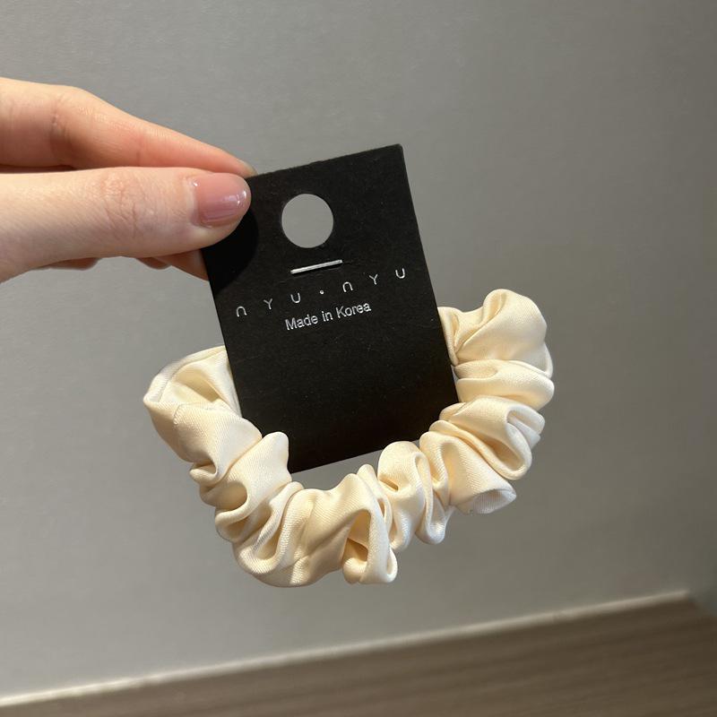 Korean Satin Silk Elastic Hair Tie - Chic, French Style Solid Color Band