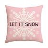 1/4Pcs Christmas Pillow Cover, Pink Printed Cushion Cover, Farmhouse Decorative Sofa, Christmas Decoration (Without Pillow Core)