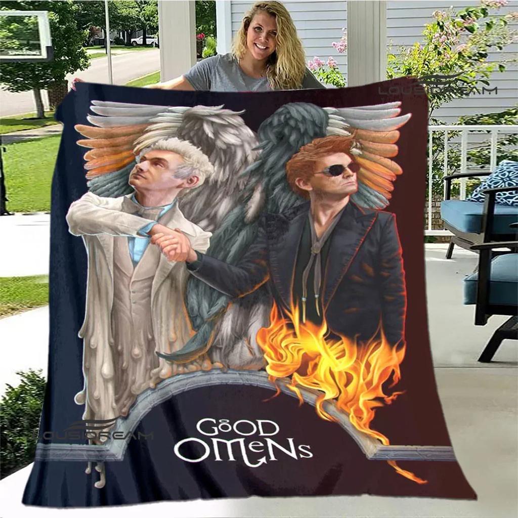 Good Omens Film Gedruckte Decke Kinder Warme Decke Flanell Weiche Bequeme Decke Haus Reise Decke Geburtstagsgeschenk
