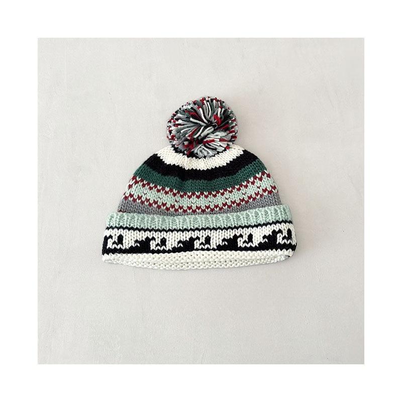 Jesień i Zima Styl Retro Etniczny Ręcznie Robiona Spersonalizowana Czapka Dzianinowa Wszechstronna Ciepła Czapka Wełniana dla Chłopców i Dziewcząt