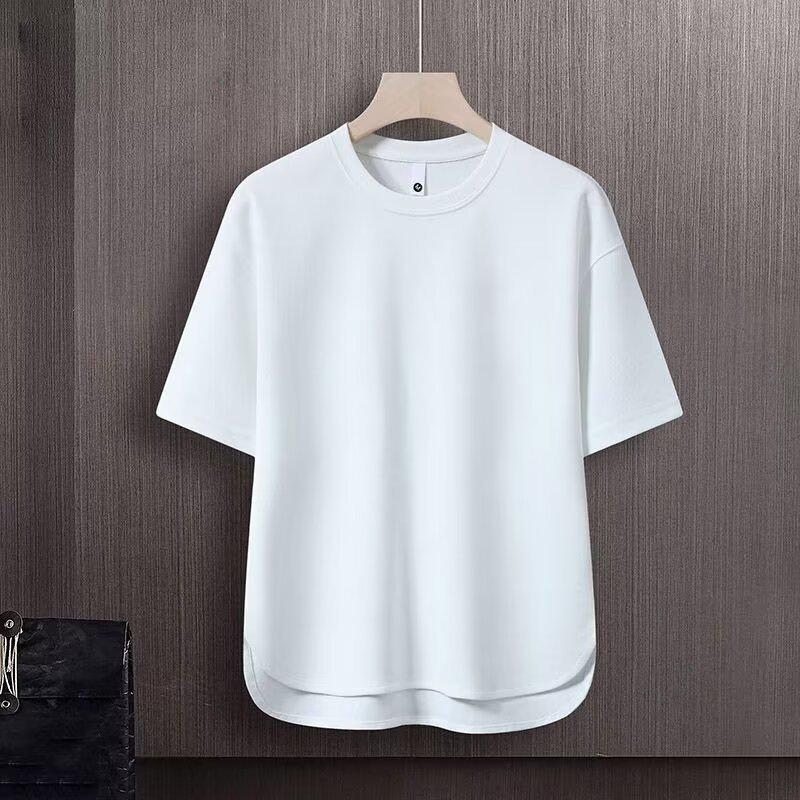 Set da uomo a due pezzi tinta unita tendenza giapponese: T-shirt a maniche corte e pantaloni lunghi (Estate 2025)