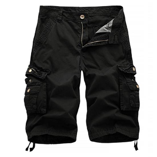Casual Men's Solid Color Summer Multi-Pockets?Cargo Shorts Loose Fifth Pants