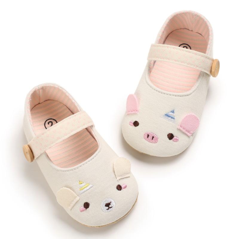 Frühling und Herbst 0-1 Jahr alte Baby-Kleinkindschuhe Weiche Sohle Atmungsaktive Babyschuhe Cartoon Freizeitschuhe