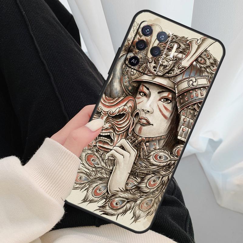 Japanese Samurai Warrior Case For Oppo A18 A38 A58 A78 A98 A80 A60 A40 A96 A76 A16 A94 A74 A54 A15 A17 A57 A77 A5 Pro
