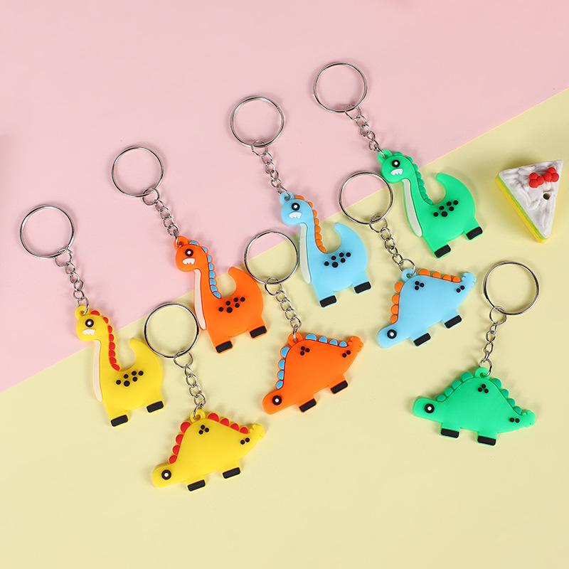 PVC Soft Rubber Dinosaur Keychain Figurine Pendant Epoxy