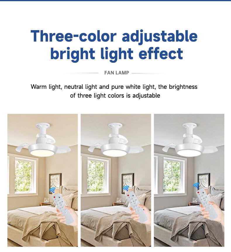 E27 Screw-In Mini Invisible Ceiling Fan Light
