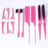 12pcs Hair Comb Set, Mouse Tail Comb, Edge Brush, for Edge and Back Brushing, 6 Smooth clips,Special for Real Hair Wigs