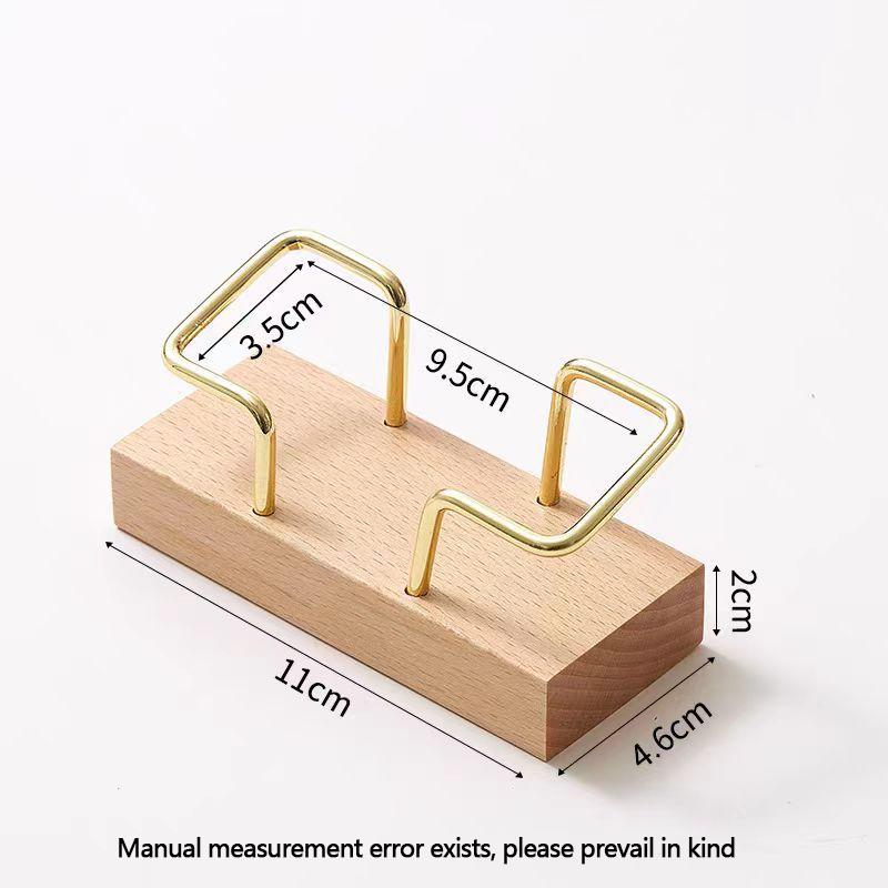 1pcs Wooden Desktop Business Card Holder Sticky Note Holder Office Organizer Wooden Card Storage Box 3-Compartment Design