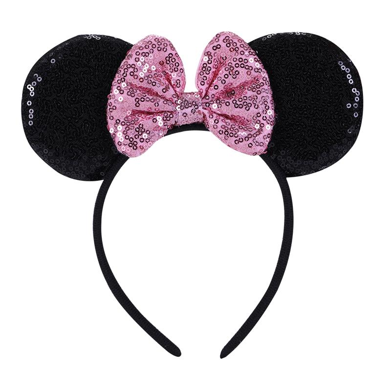 Mouse Ears Solid Bow Ears Headband for Birthday Party Supplies and Mouse Themed Costume Cosplay Decoration