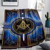1Pc Masonic Freemason Print Flannel Blanket, High Quality Comfortable for All Seasons, Home Decor, Warmth and Comfort, Perfect for Christmas Gifts