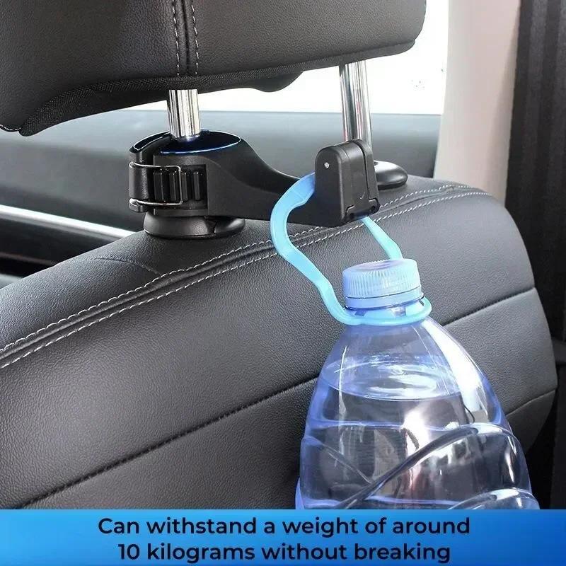 Car Hook Hidden Multi-functional 2 In 1 Multifunctional Rear Headrest Hook Car Rear Phone Holder Lock Type Mobile Phone Holder