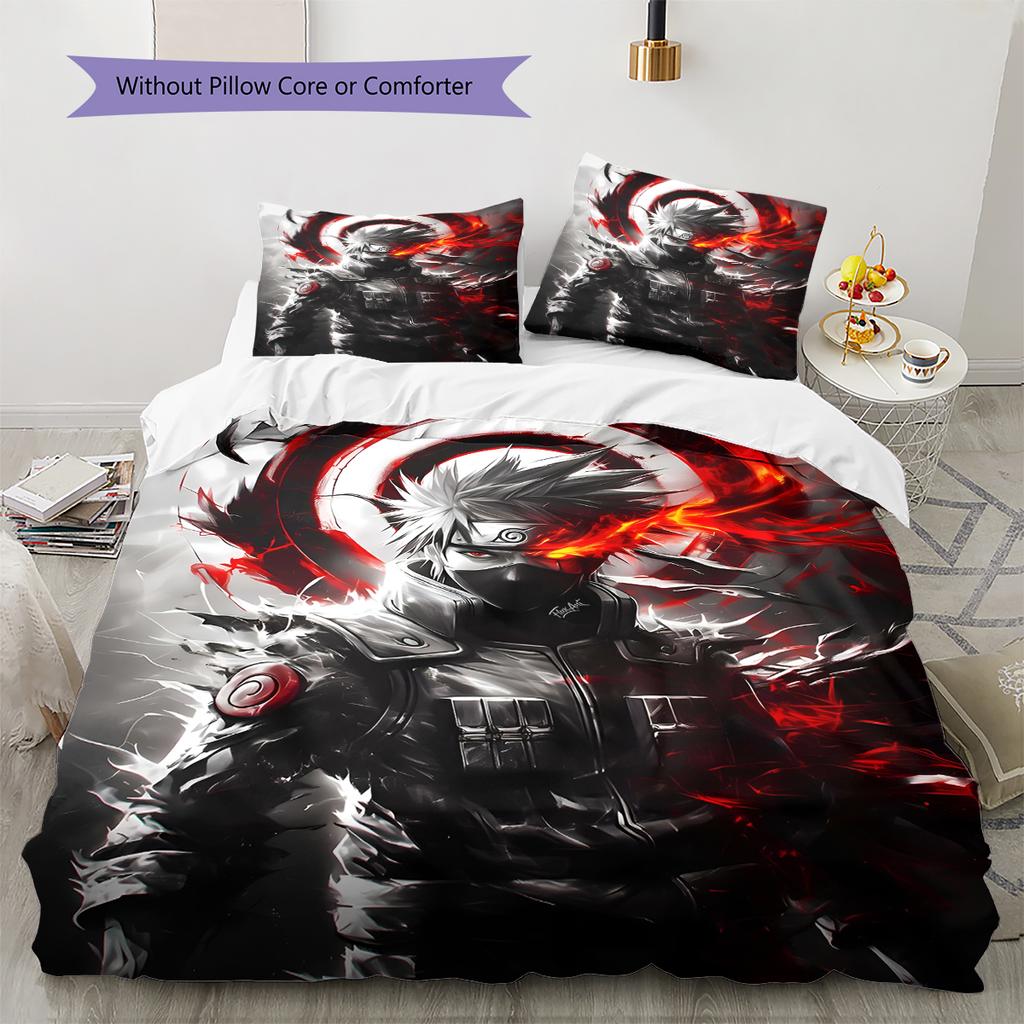 Juego de Ropa de Cama con Estampado de Dibujos Animados Colcha Funda de Colcha Funda de Almohada Decoración del Hogar Regalo de Cumpleaños (1 * funda nórdica + 2 * fundas de almohada, sin núcleo)