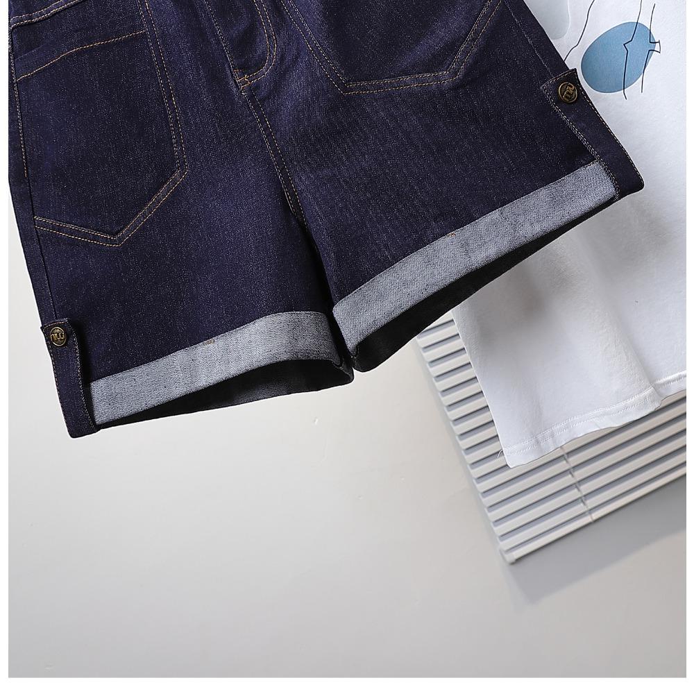 DIMANAF Plus Size Women Shorts Pants Summer Elastic Loose Jeans Short Basic High Waist Casual Harem Pants 5XL