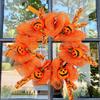 Halloween Wreath Pendant, Front Door Pendant Halloween Pumpkin Wreath Door Hanging
