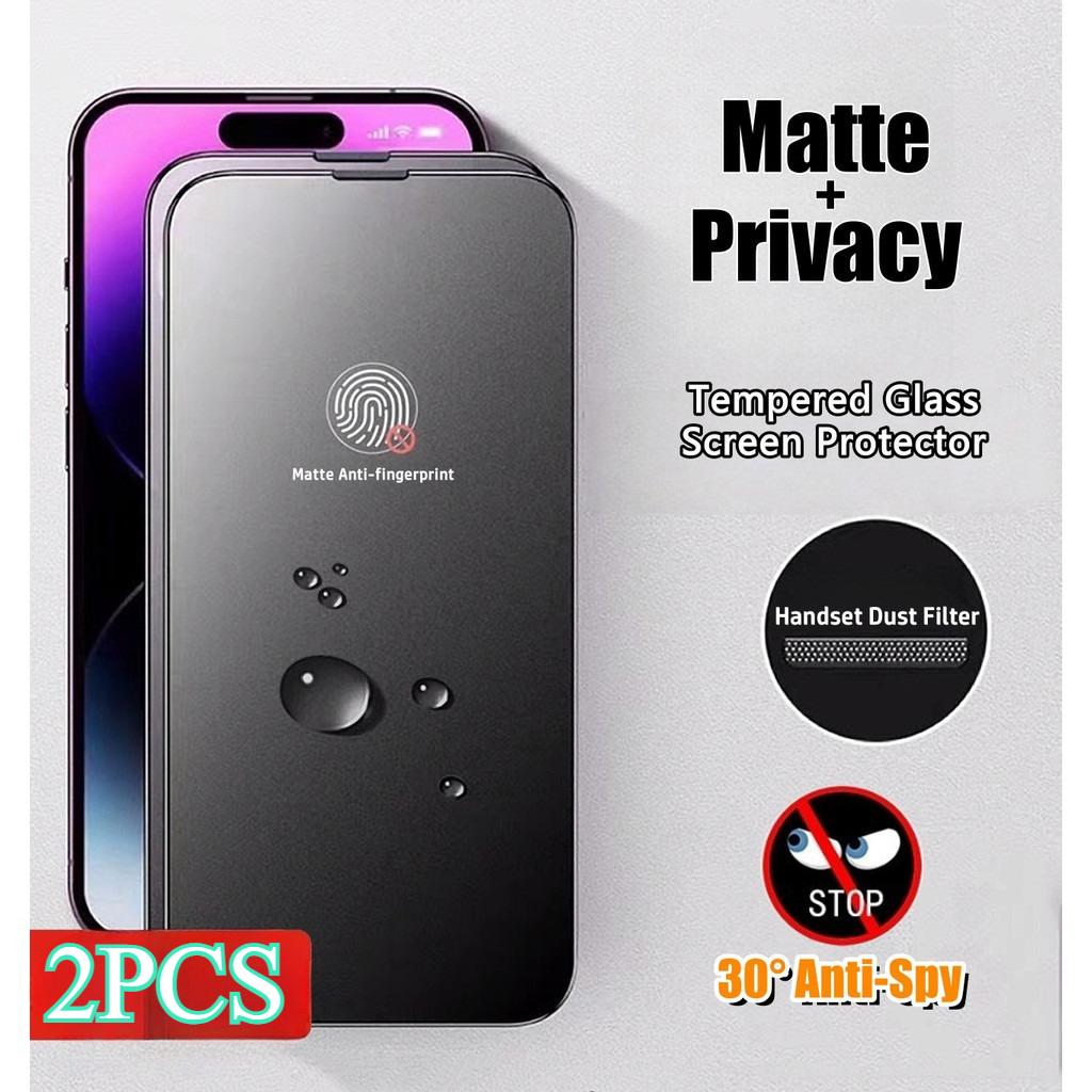 2-in-1 matte Anti-Spy-Schutzfolie aus gehärtetem Glas, geeignet für iPhone 14, 15, 16 Plus, 17, 11, 12, 13 Pro MAX Komplettset matte Sichtschutzfolie iPhone X / Xs schwarz