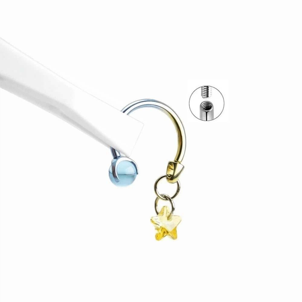 

ASTM F136 Titanium Titanium Septum Barbell Crystal Ball Gradient Piercing Jewelry Fresh Piercing Style 3