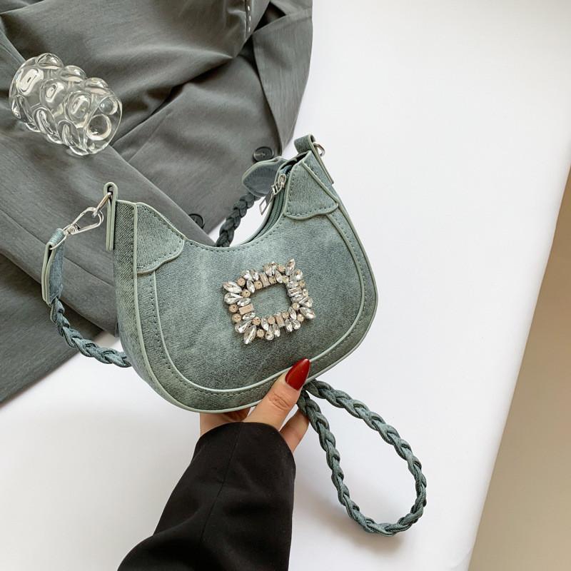 Stylish Pu Women's Messenger Bag Summer 2024 Soft Shoulder Bag In Black Green Blue White