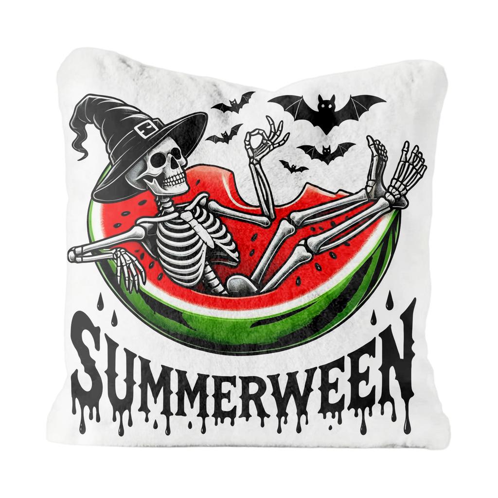 Plush Decorative Pillow Cover Set for Chair Sofa Bedroom Living Room Halloween Themed Soft Fabric Cushion Case Set